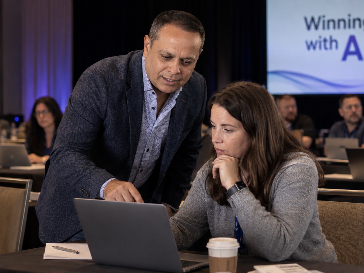 Mike Filsaime presenting at a Winning With AI live seminar